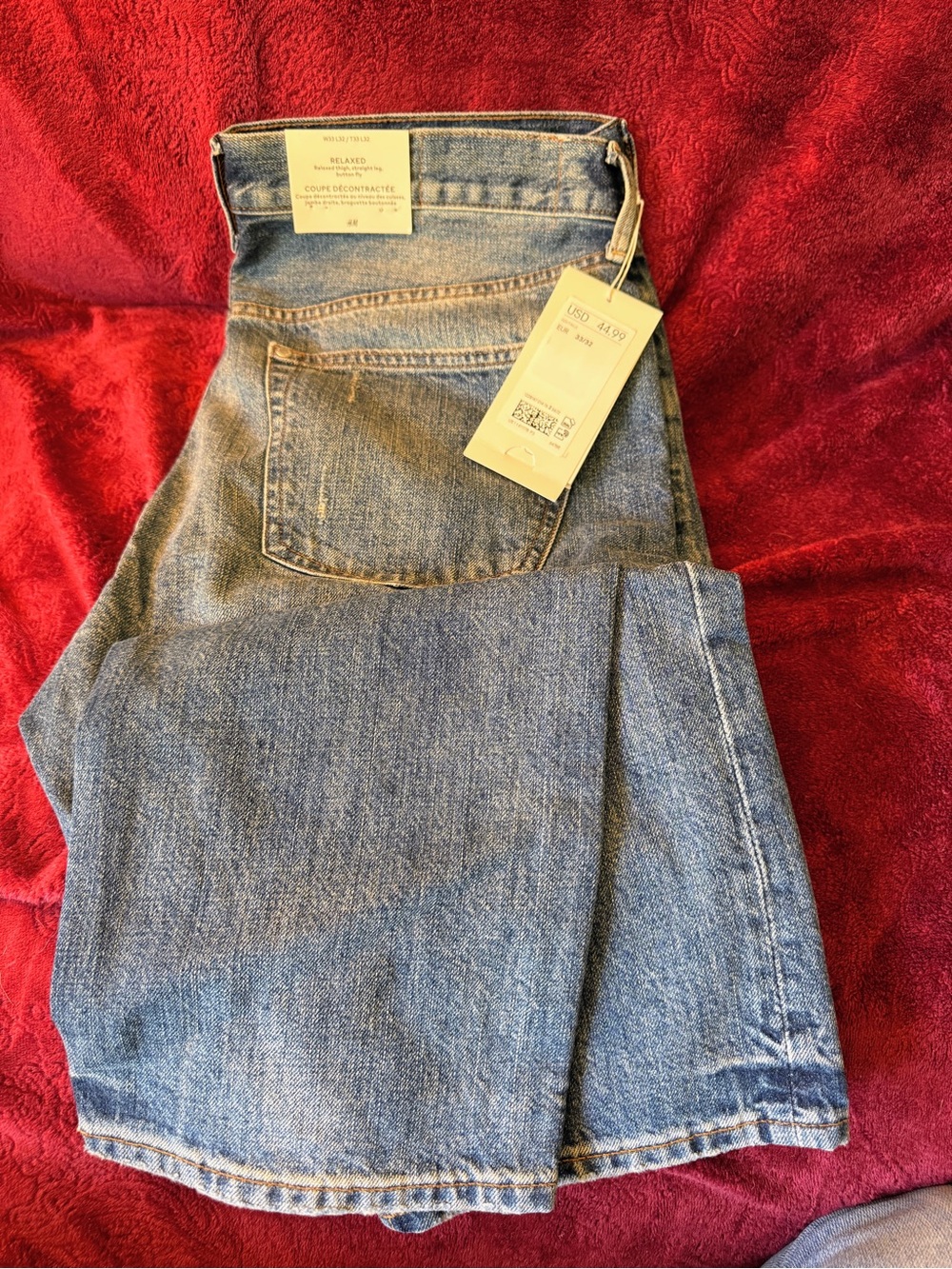 H&M Men's Relaxed Blue Denim Jeans 33x32